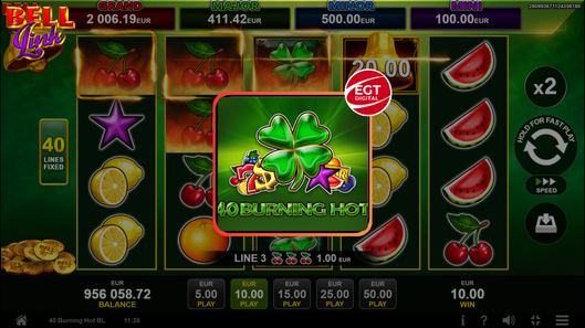 The 40 Burning Hot Bell Link Game From Egt Digitalslots