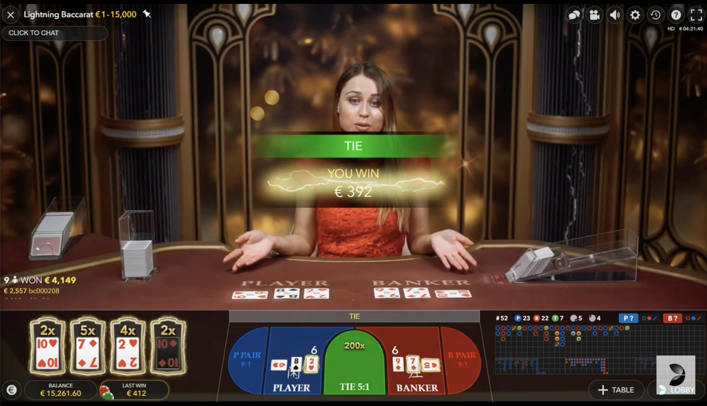 Baccarat by Evolution Gaming Live Casino provider
