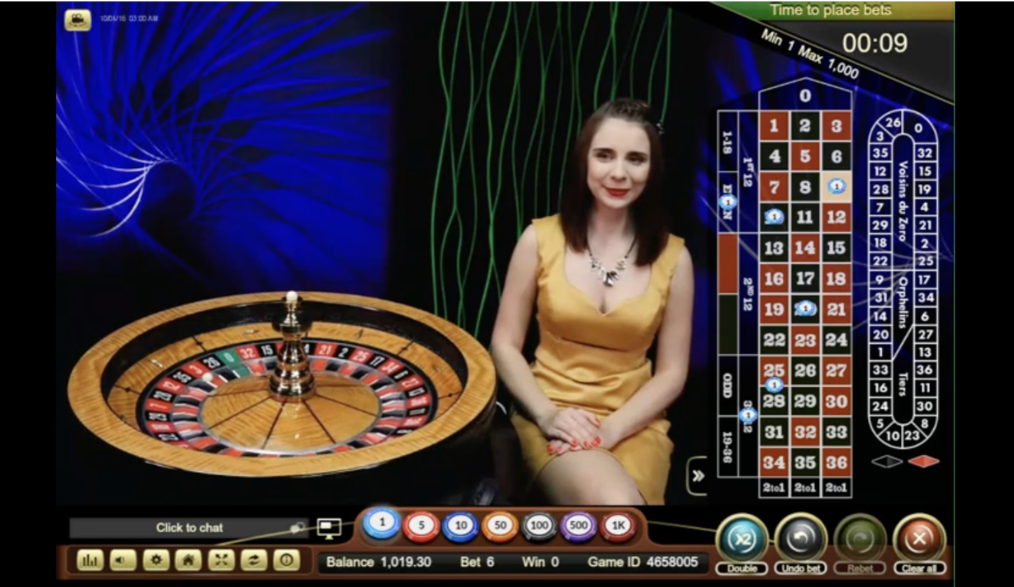 Roulette game by Ezugi live casino provider