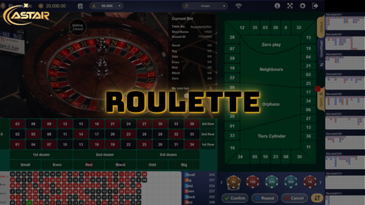 The Roulette Game From Astar Live Casino